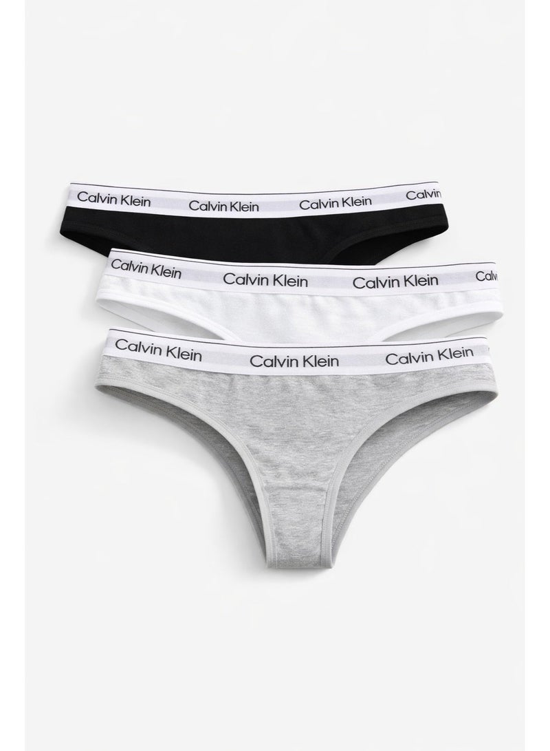 Calvin Klein Performance Women's 3-piece panty string set, soft cotton, comfortable design, high-quality material, ideal for everyday wear - Size 2XL - Image 2